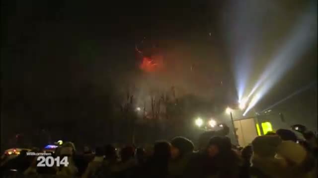 Fireworks Explode Over Brandenburg Gate