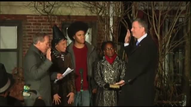 Bill De Blasio Sworn in As NYC Mayor