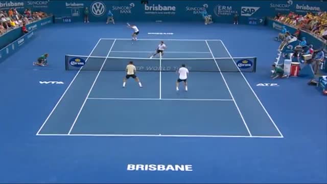 Federer & Mahut v Chardy & Dimitrov - Highlights Men's Doubles Round 2: Brisbane International 2014