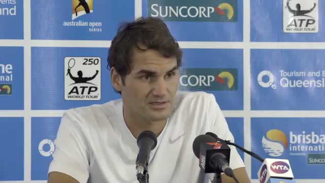 Roger Federer Quarter Final Press Conference - Brisbane International 2014