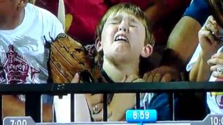 Kid's Funny Reaction After Being Hit With A Home Run Baseball