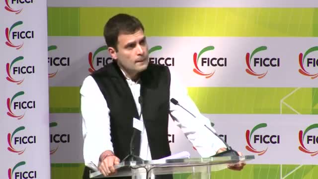 Rahul Gandhi talks about providing jobs to youngsters during his address at FICCI