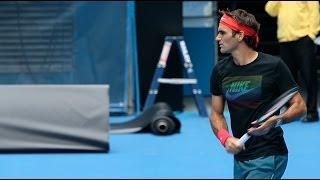 Roger Federer First Practice - Australian Open 2014
