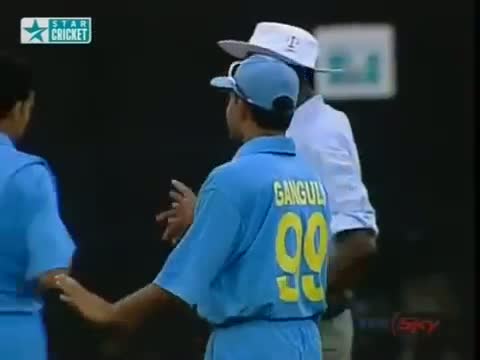 Cricket Fight Sourav Ganguly v Russell Arnold India v Sri Lanka 2002 Champions Trophy Final