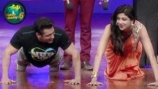 Salman Khan & Shilpa Shetty PUSHUPS on Nach baliye 6 11th January 2014 Episode