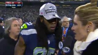 Richard Sherman Breaks Up Pass, Goes Nuts On Erin Andrews