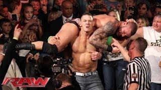 John Cena and Randy Orton brawl outside the ring: WWE Raw, Jan., 20, 2014