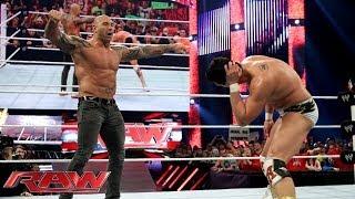Batista attacks Alberto Del Rio: WWE Raw, Jan. 20, 2014