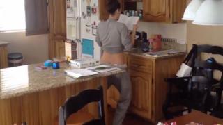 Hot Mom Caught Shaking Her Booty In The Kitchen