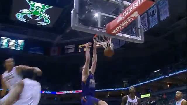 NBA: Miles Plumlee With the Double-Pump Jam!