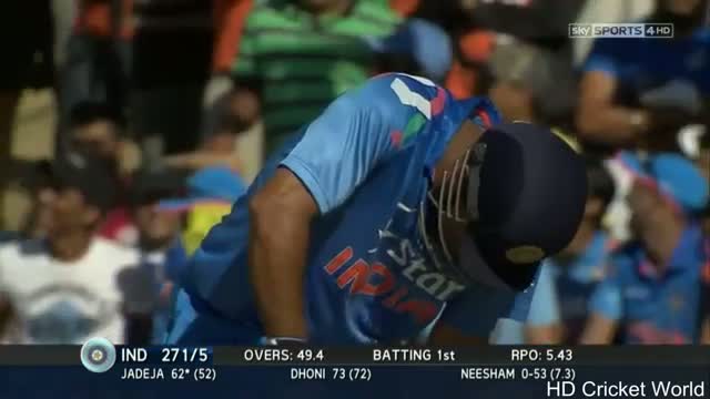 Epic Run Out Fail - Jimmy Neesham vs India - IND vs NZ 4th ODI 2014 - 28 January 2014