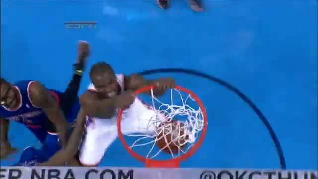 NBA: Durant Sets Up Serge Ibaka for the HUGE Smash