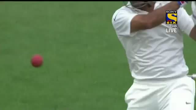 MS Dhoni Powerfull straight drive - India vs New Zealand 2014 - 2nd Test Day 2