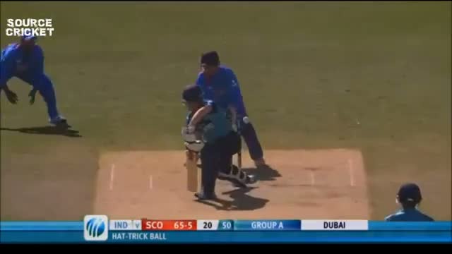Kuldeep Yadav hattrick - India vs Scotland U19 WC