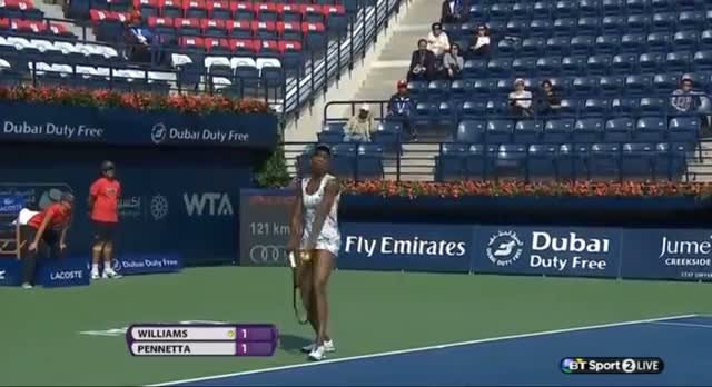 Venus Williams vs Flavia Pennetta (WTA Dubai 2014) 