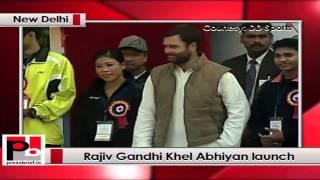 Rahul Gandhi launches Rajiv Gandhi Khel Abhiyan at New Delhi