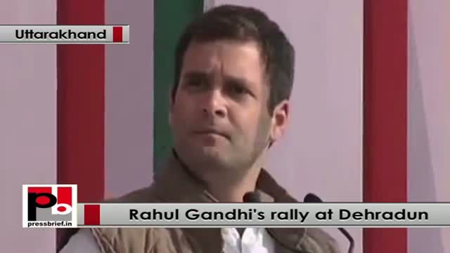 Rahul Gandhi at Dehradun in Uttarakhand attacks BJP, Part 01