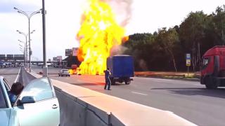 Fiery, Action Packed Highway Accident!