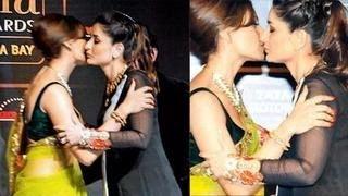 Kareena Kapoor & Bipasha Basu KISS in public video