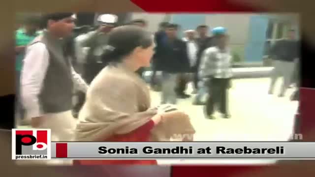 Sonia Gandhi in Raebareli meets local people, review development works