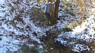 Attempted Creek Jump Ends With Faceplant