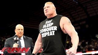 Paul Heyman says Brock Lesnar will end The Undertaker's Streak at WrestleMania: WWE Raw, March 3, 2014