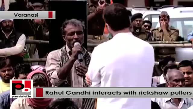 Rahul Gandhi to rickshaw pullers : I am here to listen to you, to know your issues