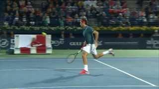 Roger Federer Hot Shot In Dubai 2014 Final vs. Berdych