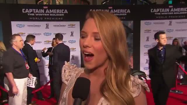 Captain America: The Winter Soldier: Scarlett Johansson "Black Widow" Movie Premiere Interview