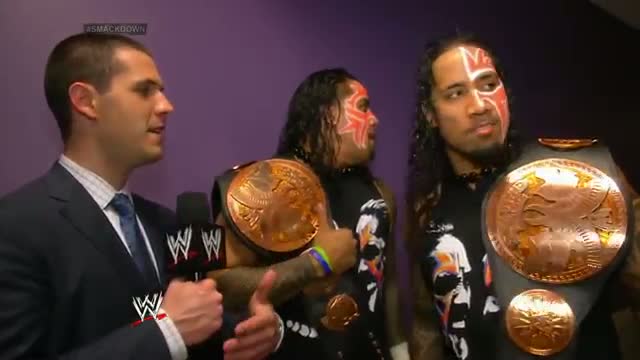 Usos Issue a Challenge - WWE SmackDown Fallout - March 14, 2014