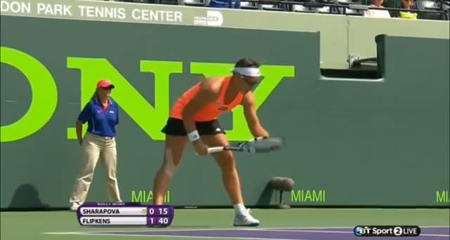 Maria Sharapova vs Kirsten Flipkens (WTA Miami 2014) - Tennis Video