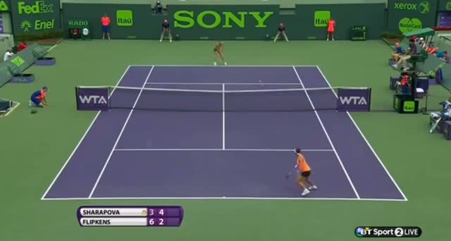 Maria Sharapova vs Kirsten Flipkens (WTA Miami 2014) - Tennis Video - Part 3