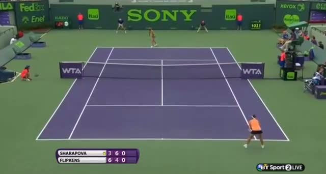 Maria Sharapova vs Kirsten Flipkens (WTA Miami 2014) - Tennis Video - Part 4