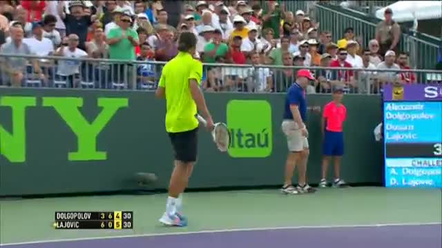 Dolgopolov Threads Needle In Miami Hot Shot 2014 (Tennis Video)