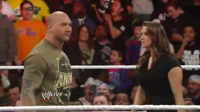Stephanie McMahon, Batista and Randy Orton argue about WrestleMania: WWE Raw, March 24, 2014