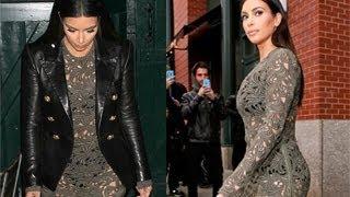 Kim Kardashian Shows Off Her Black Bra and Underwear With kanye West