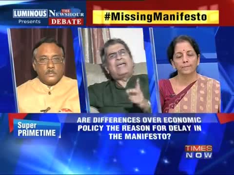 The Newshour Debate: Missing BJP manifesto - Full Debate (3rd April 2014)