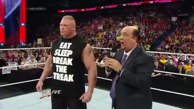 Paul Heyman and Brock Lesnar address the end of The Streak: WWE Raw, April 7, 2014