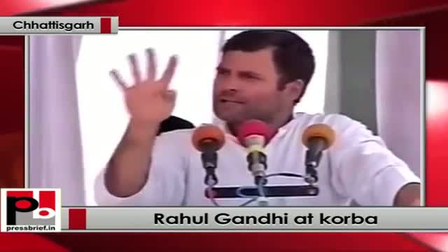 Rahul Gandhi at Korba, Chhattisgarh: BJP not respecting people, one man takes all decision in it