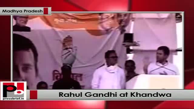 Rahul Gandhi addresses public rally at Khandwa, (Madhya Pradesh)