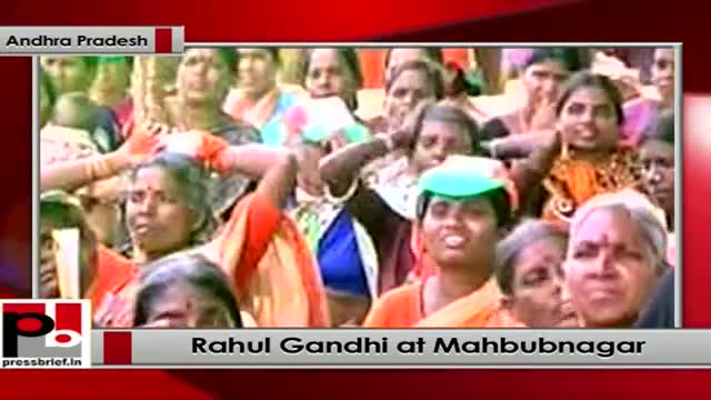 Rahul Gandhi at Mahbubnagar, (Andhra Pradesh)