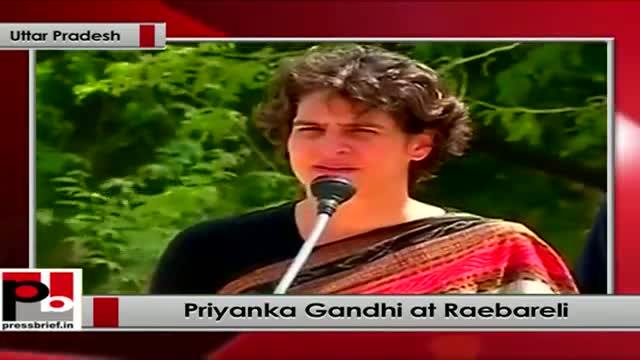 Priyanka Gandhi Vadra speaks to the public at Raebareli (UP)
