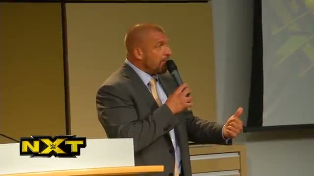 WWE COO Triple H announces NXT Takeover to the NXT roster