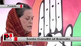 Sonia Gandhi at Barnala, Punjab attacks BJP-SAD government