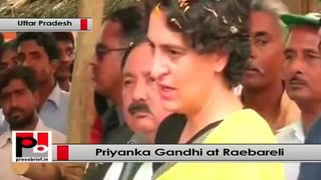 Priyanka Gandhi Vadra visits Raebareli slams Narendra Modi for his 56 inch chest remark