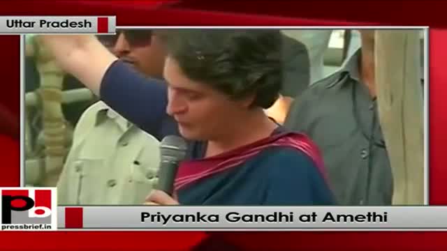 Priyanka Gandhi in Amethi (UP) takes indirect dig at Smriti Irani