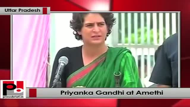 Priyanka Gandhi in Amethi (UP) highlights development works done by Rahul Gandhi