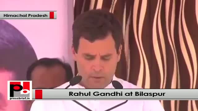 Rahul Gandhi at Bilaspur in Himachal Pradesh: BJP lies a lot; says something, does something else
