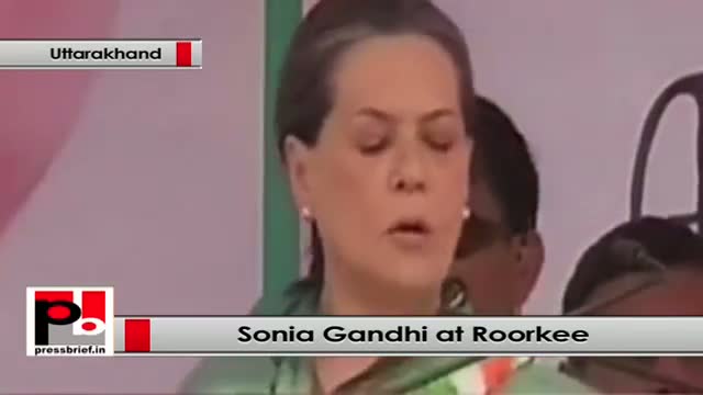 Sonia Gandhi at Congress rally in Roorkee (Uttarakhand)
