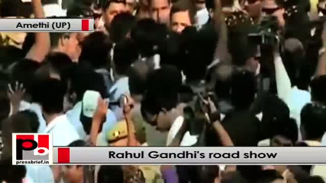 Rahul Gandhi and Priyanka Gandhi holds a road show at Amethi